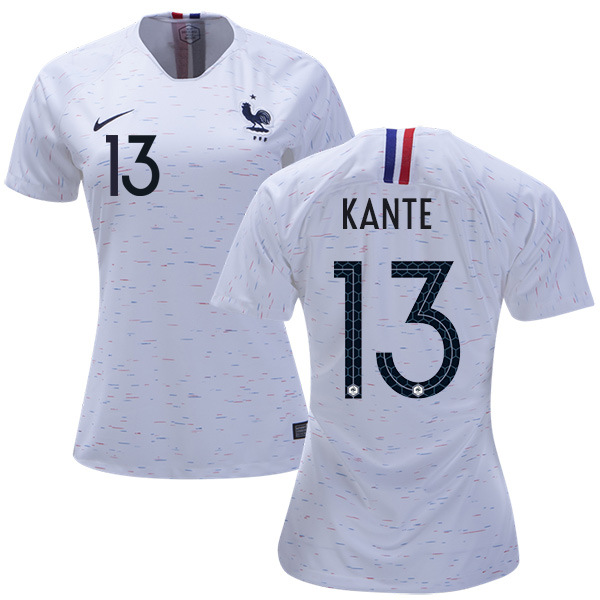 Women's France #13 Kante Away Soccer Country Jersey - Click Image to Close